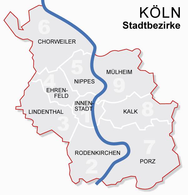 The districts of Cologne