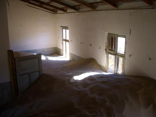 Inside a building in Kolmanskop