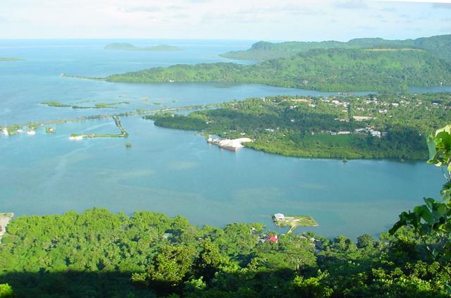 View of the airport and Kolonia from Sokehs ridge