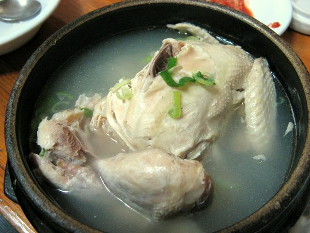 Samgyetang chicken soup with ginseng