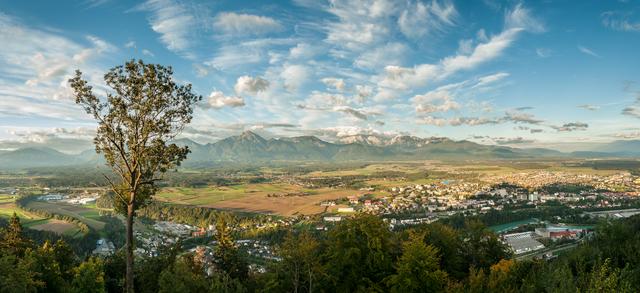 Panoramic view of Kranj from Šmarjetna gora