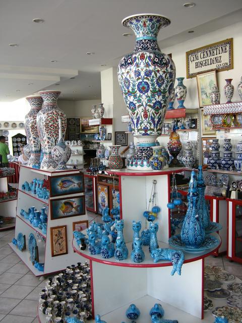 Inside a tile shop