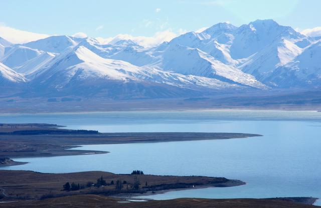 View toward the north end of Lake Tekapo from the top of Mt. John