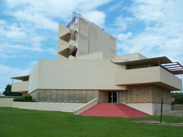 Pfeiffer Chapel — a prominent structure designed by renowned architect Frank Lloyd Wright on the grounds of Florida Southern College.