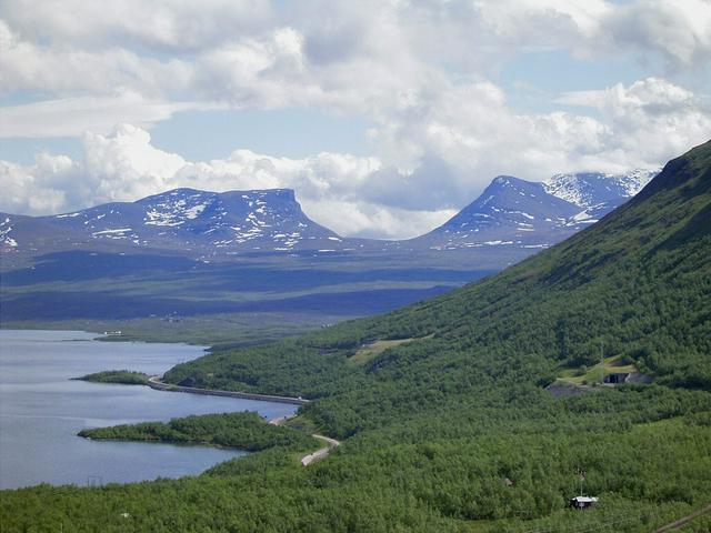 View from Björkliden over the national park until Lapporten (the Gate to Lappland)