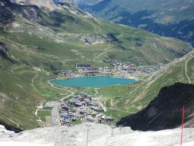 Looking down on Tignes