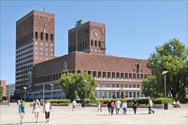 Oslo's massive city hall is among the most recognizable landmarks