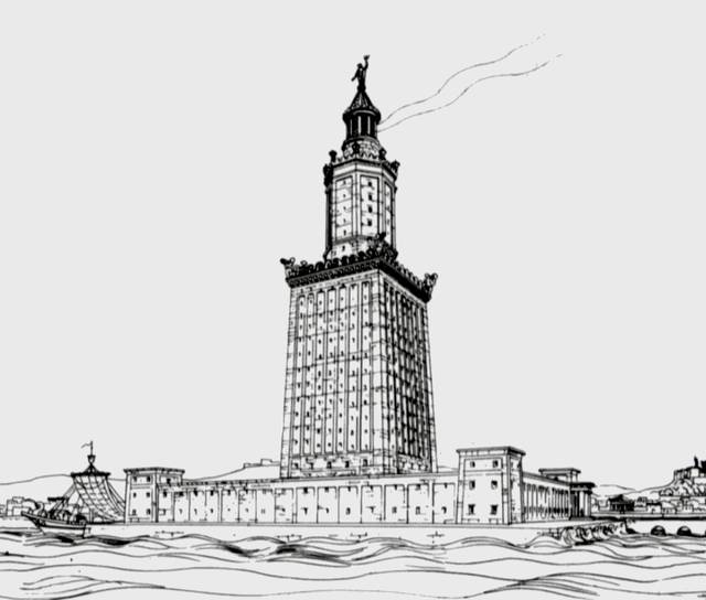 Lighthouse of Alexandria (1909 drawing by German archaeologist H. Thiersch)