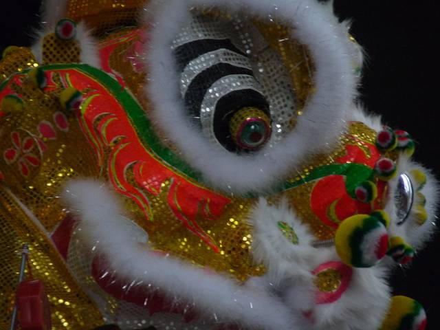 Lion dancing: a dramatic spectacle at Chinese New Year.