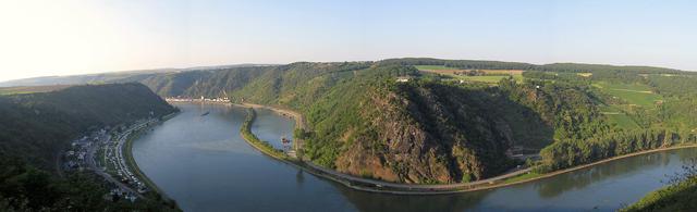 Lorely panoramic view from the left Rhine side