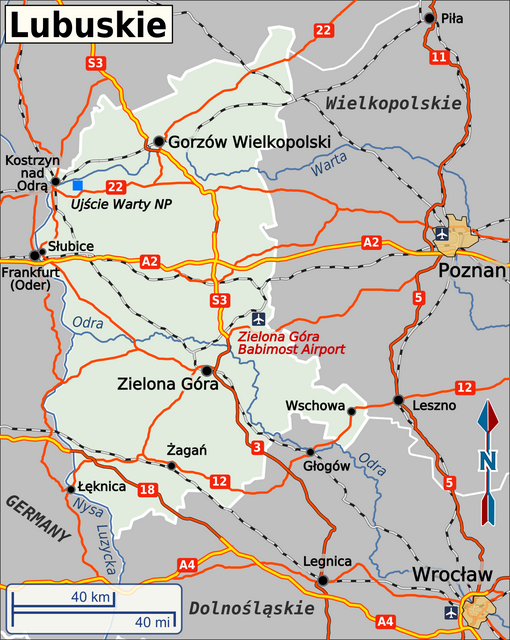 Map of Lubuskie