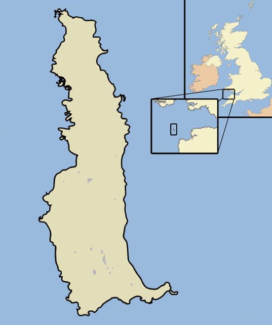 Lundy's location off the coast of Devon