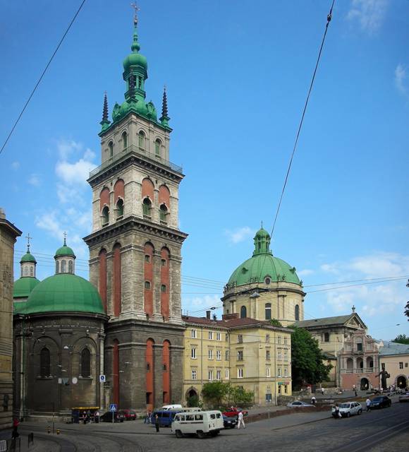 Dormition Church and the 400 year old Korniakt Tower.