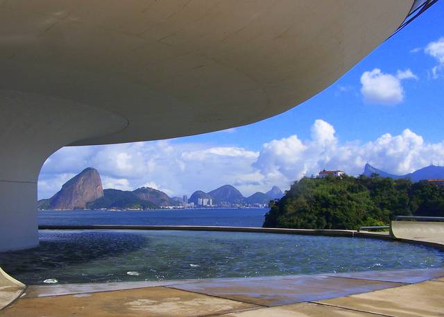 Although located across Guanabara Bay, one of Rio's best views (one that includes both the Christ and the Sugarloaf in your camera frame) can be seen from this Museum in Niteroi, a neighboring city only 15 minutes away from downtown Rio by ferry boat.