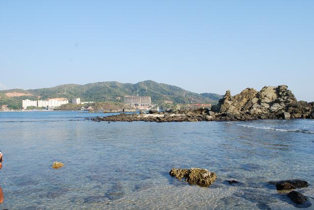 View of the mainland from an isolated beach