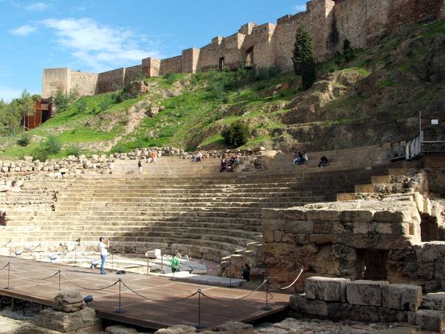 The Roman Theater (1st century BC) below the Alcazaba (11th century AD)