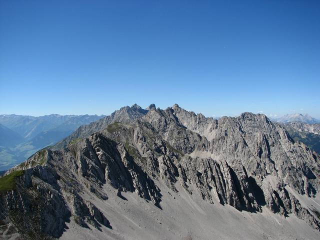 The Nordkette mountain with Seegrubenspitze (2350 m) and Hafelekarspitze (2334 m).