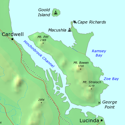 Map of Hinchinbrook Island