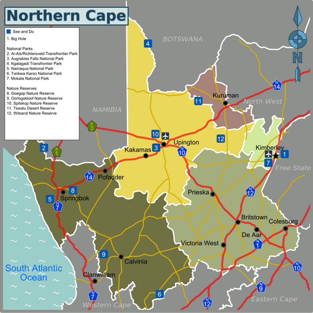 Map of the Northern Cape