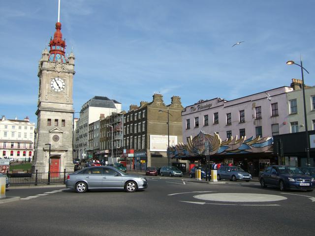 Margate Clock Tower and buildings on the sea front