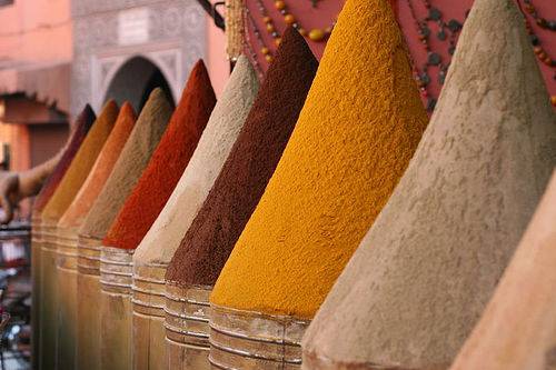 Spices at a Marrakech market.