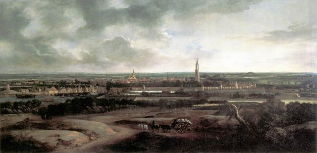 Gezicht op Amersfoort by Mathias Withoos in Museum Flehite