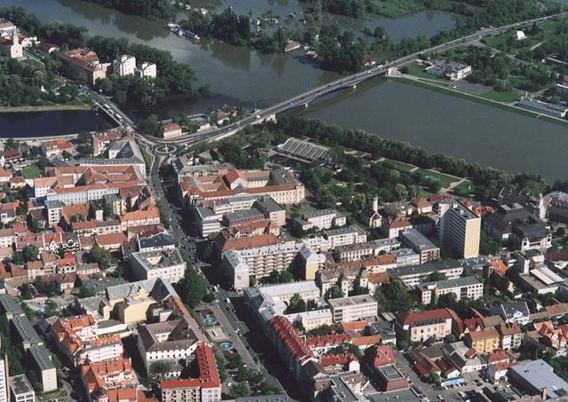 Aerial view of the city