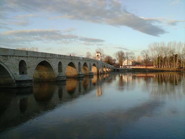 Ottoman bridge spanning Maritsa on the way to Karaağaç