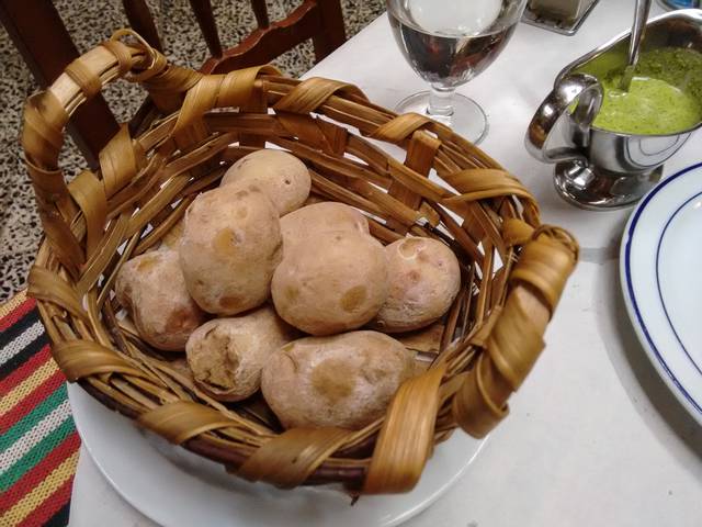 Canarian potatoes with mojo sauce at Mesón Los Gemelos