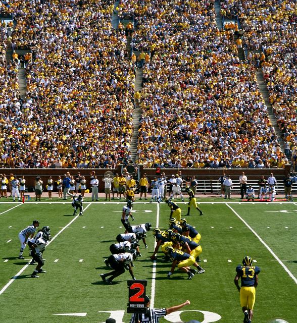 Packed stands at a Michigan football game