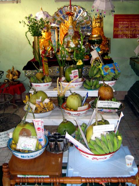 Altar at a Buddhist monastery in Taunggyi