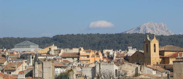 Montagne Sainte-Victoire over the roofs of Aix