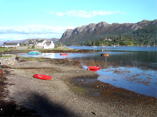 Moored boats in Plockton Bay