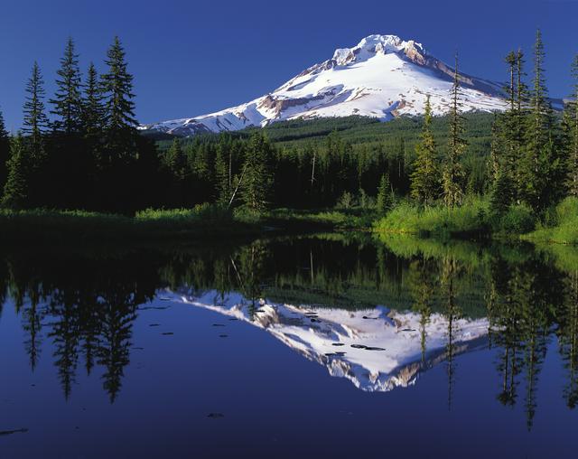 Mount Hood reflected in Mirror Lake