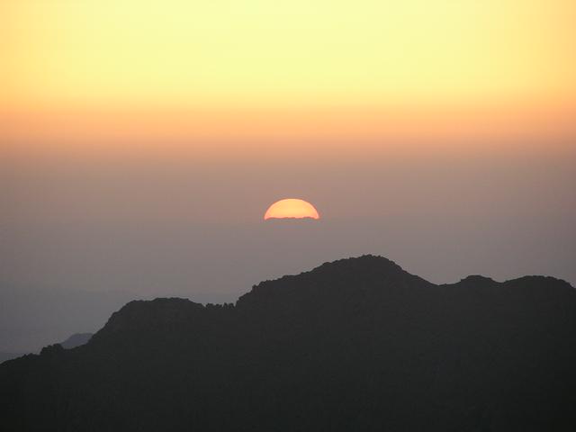 The sunrise as seen from the summit