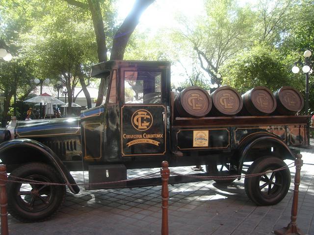 In the beer garden at the Cerveceria Cuahtemoc.