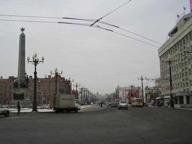 Muravyov-Amurskiy street is one of the city's main thoroughfares and lines with shops and attractive buildings.