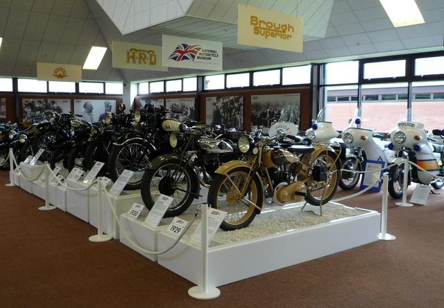 Motorcycles on display in the National Motorcycle Museum