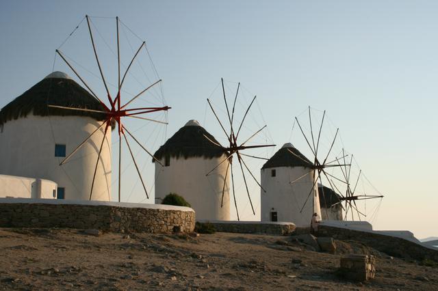 Windmills in Mykonos Town