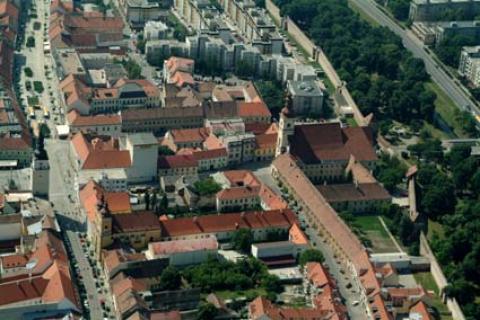 Aerial view of the city centre