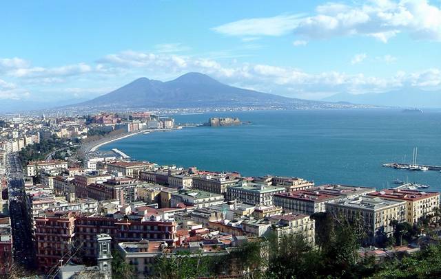 View of Naples and Mount Vesuvius from Posillipo hill