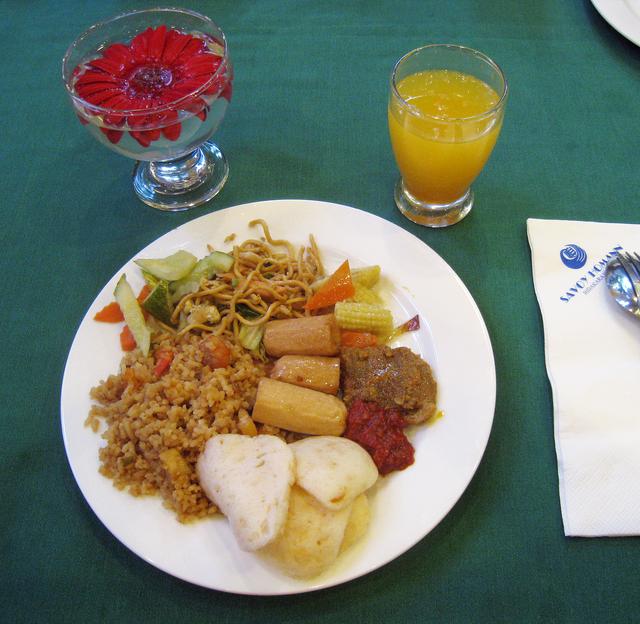 Nasi goreng for breakfast at the Savoy Homann hotel in Central Bandung.