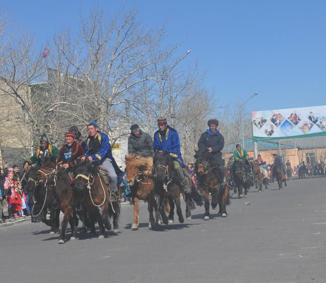 Eagle Hunters at Nauryz Parade in Olgii