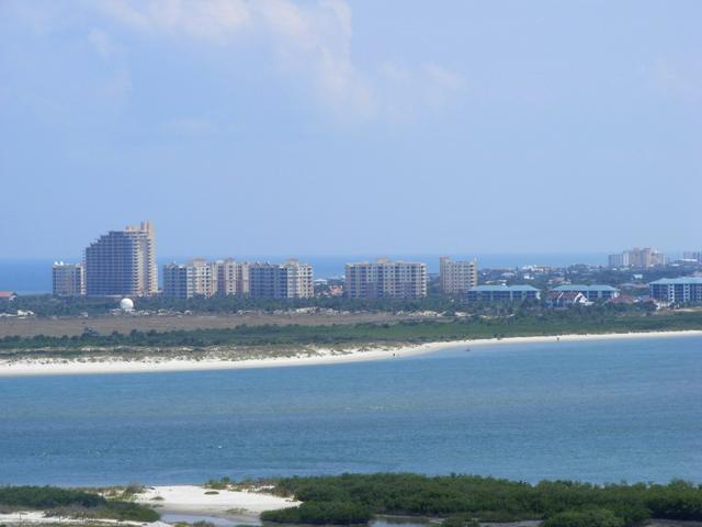 Aerial view of New Smyrna Beach from the top of the Ponce Inlet Lighthouse