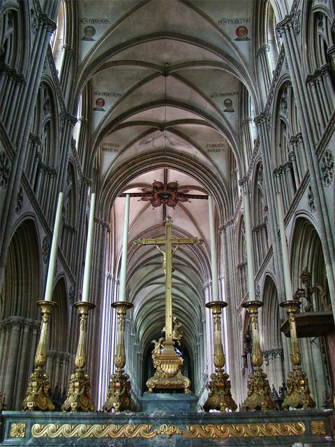 Interior view of Bayeux Cathedral