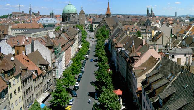 Nuremberg old town, view from west