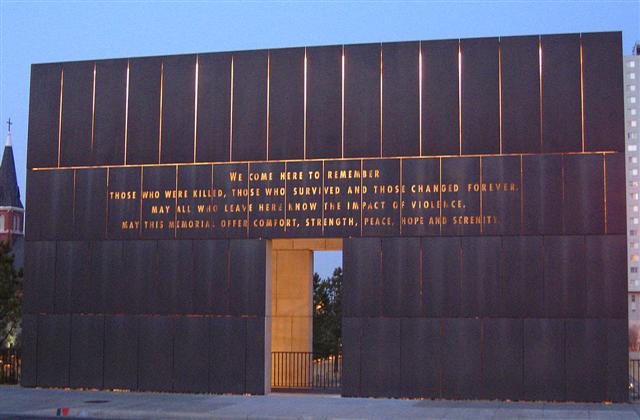 Oklahoma City Memorial at sunrise