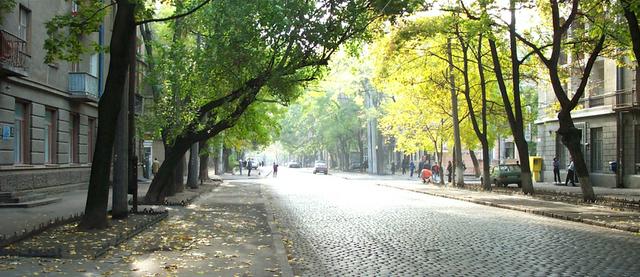 A typical street in the old town of Odessa