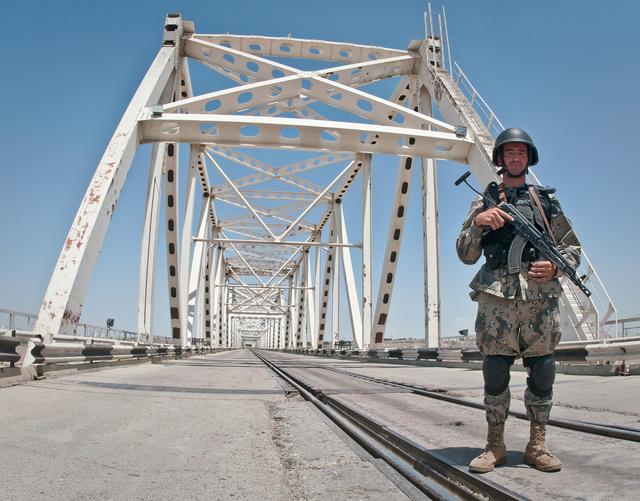 The Friendship Bridge in Termez connecting Uzbekistan with Afghanistan.