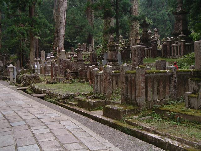 Palisade of graves in Okunoin Cemetery, Mt. Koya